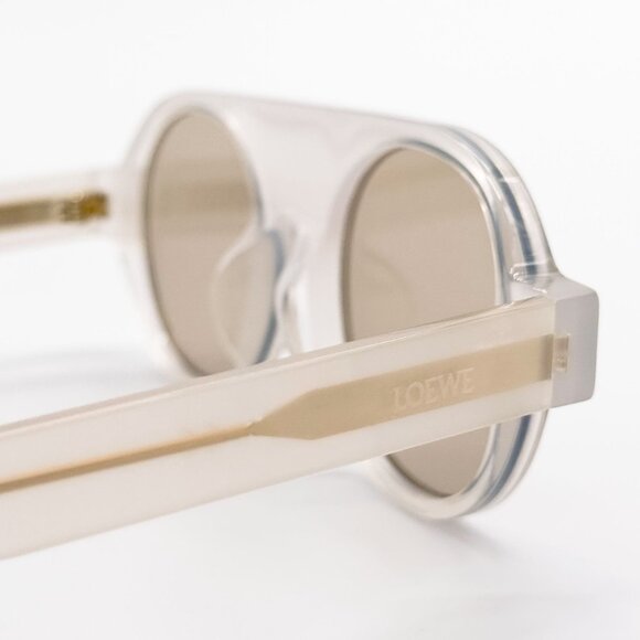 NEW LOEWE LW40020I 21E WHITE BROWN ROUND SUNGLASSES LOEWE - Picture 8 of 9
